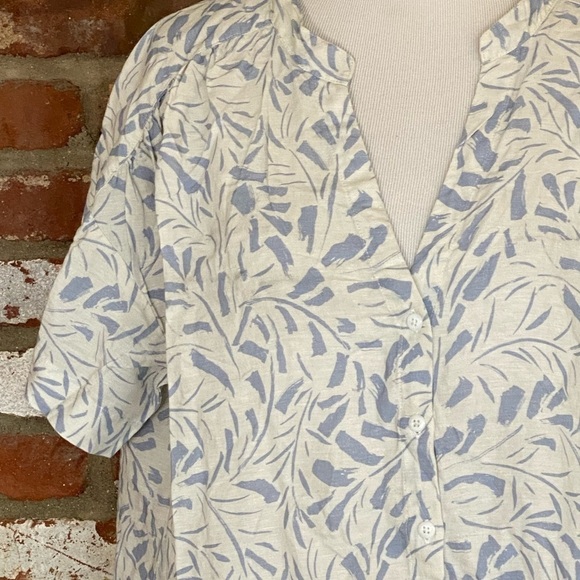 NWT Splendid Linen Button Down Oversized Camp Shirt in Calypso Print Size small - Picture 5 of 8